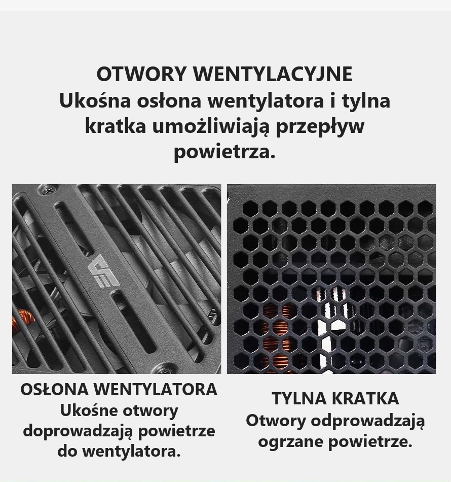 DarkFlash EMT750 Czarny – otwory wentylacyjne