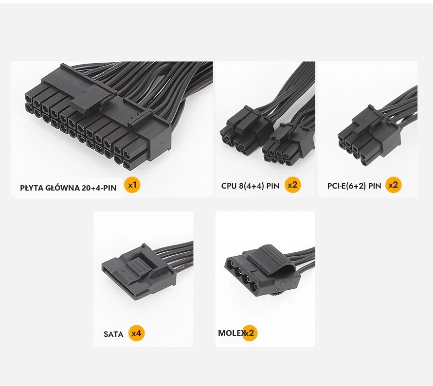 DarkFlash EMT750 Czarny – złącza zasilające