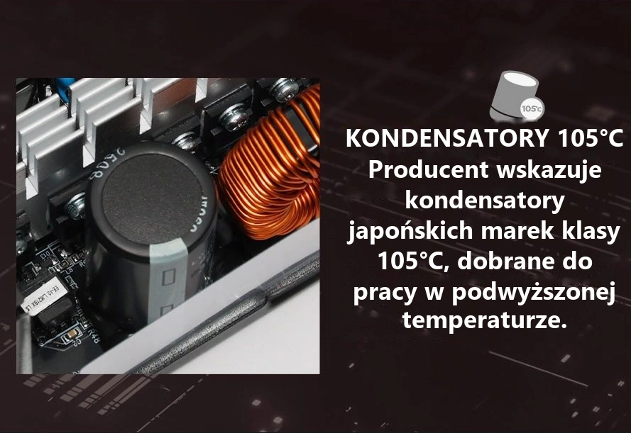 DarkFlash EMT750 Czarny – kondensatory klasy 105°c