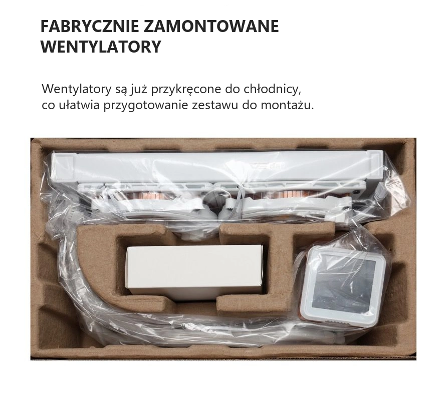 DarkFlash EXPLORE DE240 Biały – wentylatory już na radiatorze