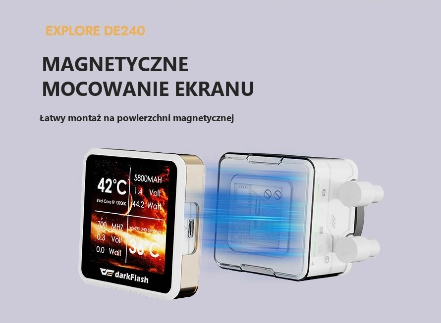 DarkFlash EXPLORE DE240 Biały – ekran również poza blokiem