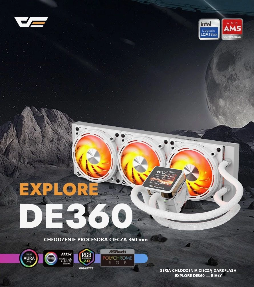 DarkFlash EXPLORE DE360 Biały – explore de360 z ekranem ips