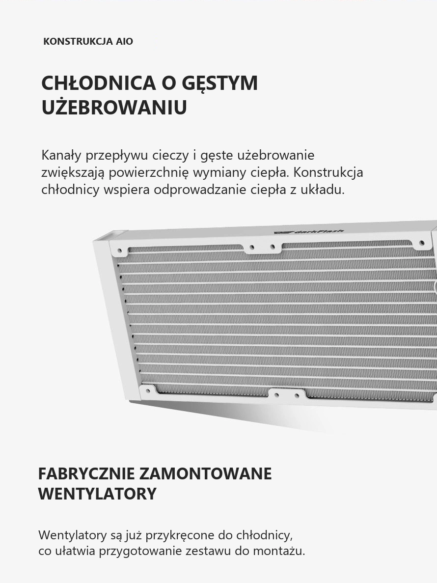 DarkFlash EXPLORE DE360 Biały – radiator 360 mm
