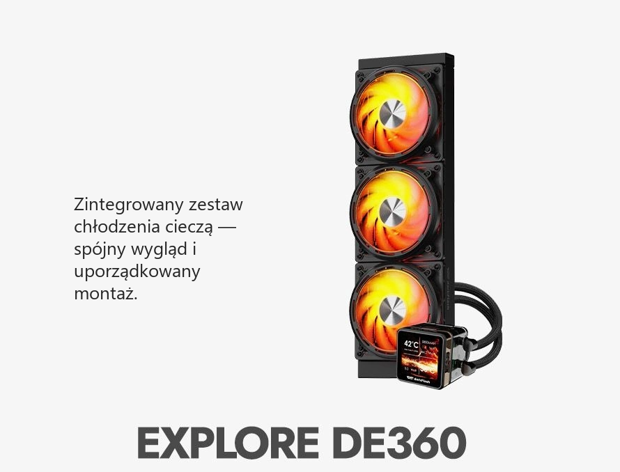 DarkFlash EXPLORE DE360 Czarny – zintegrowany układ aio