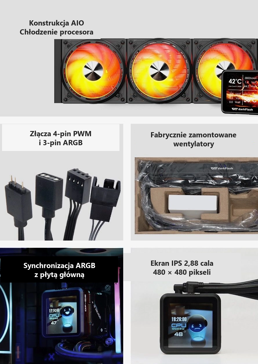 DarkFlash EXPLORE DE360 Czarny – konstrukcja gotowa do montażu