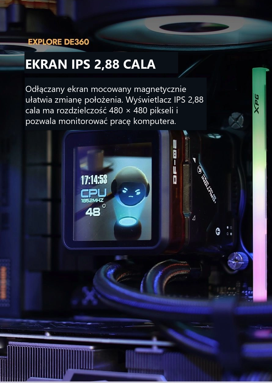 DarkFlash EXPLORE DE360 Czarny – kolorowy wyświetlacz 2,88 cala
