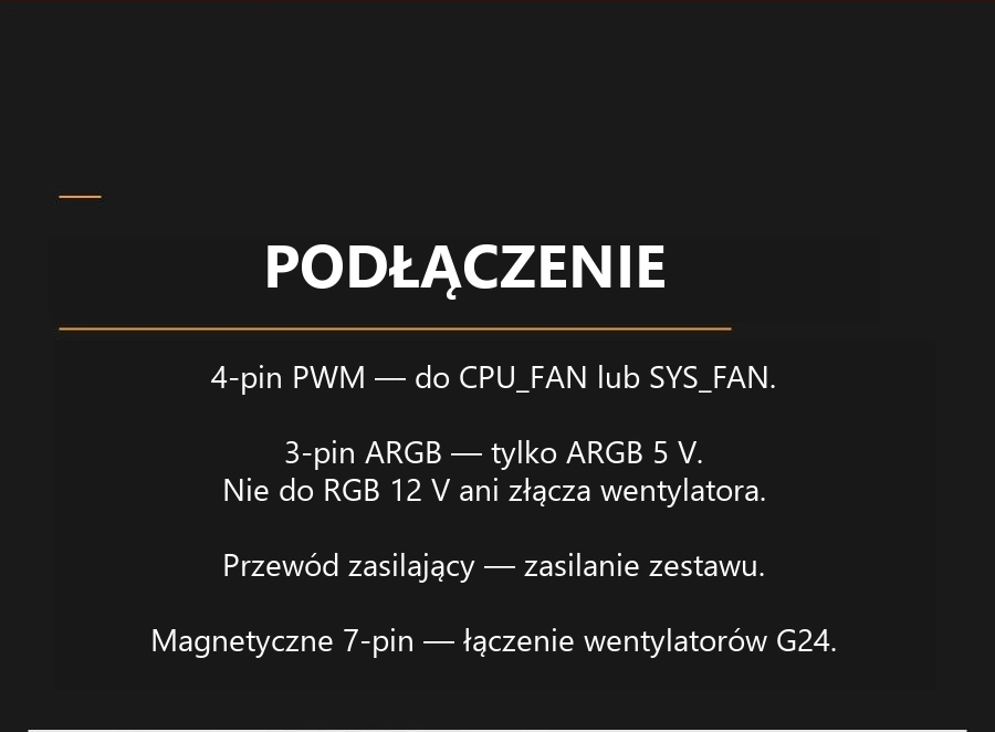 DarkFlash Gauss G24 3-in-1 Biały – instrukcja podłączenia