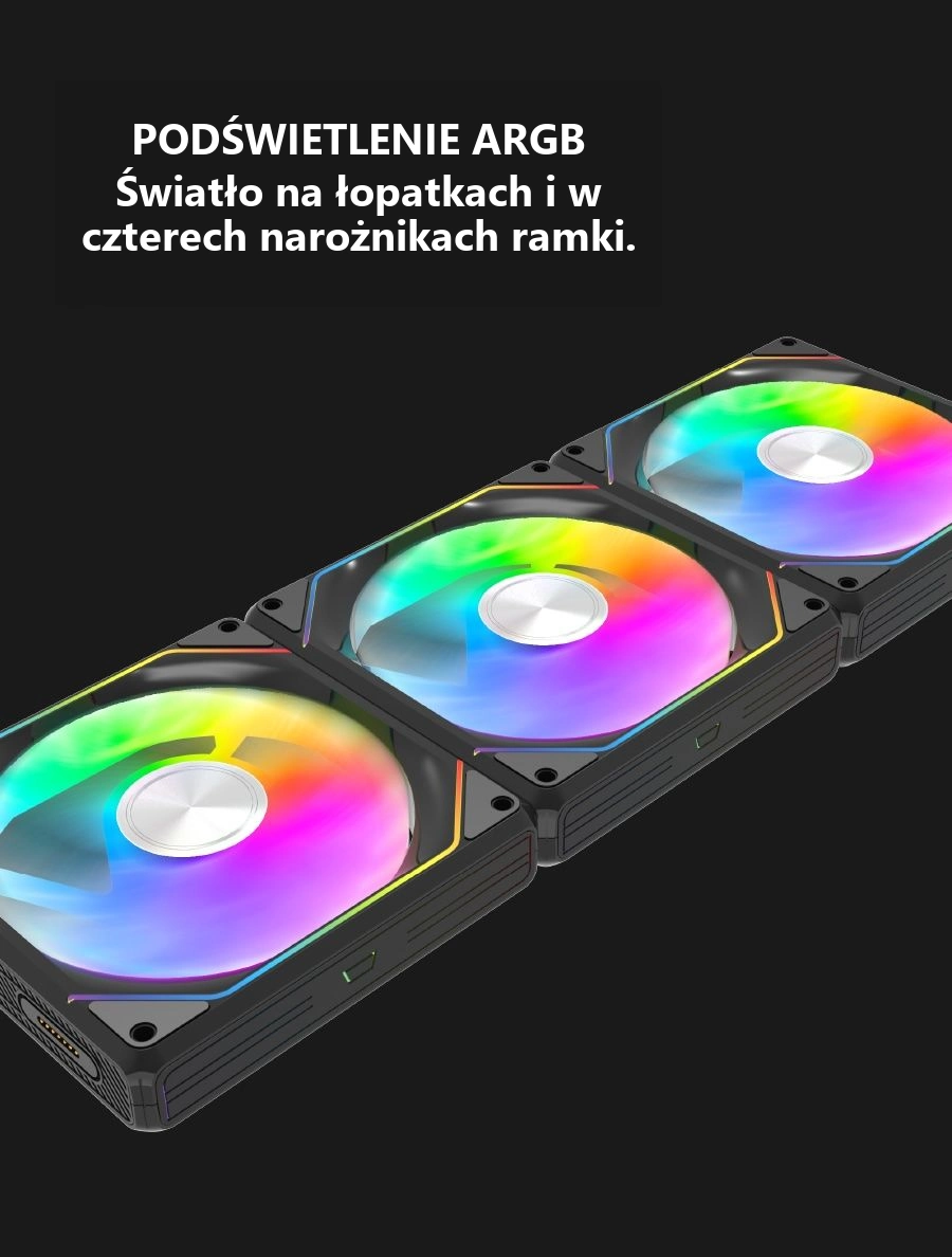 DarkFlash Gauss G24 3-in-1 Czarny – podświetlenie łopatek i ramki