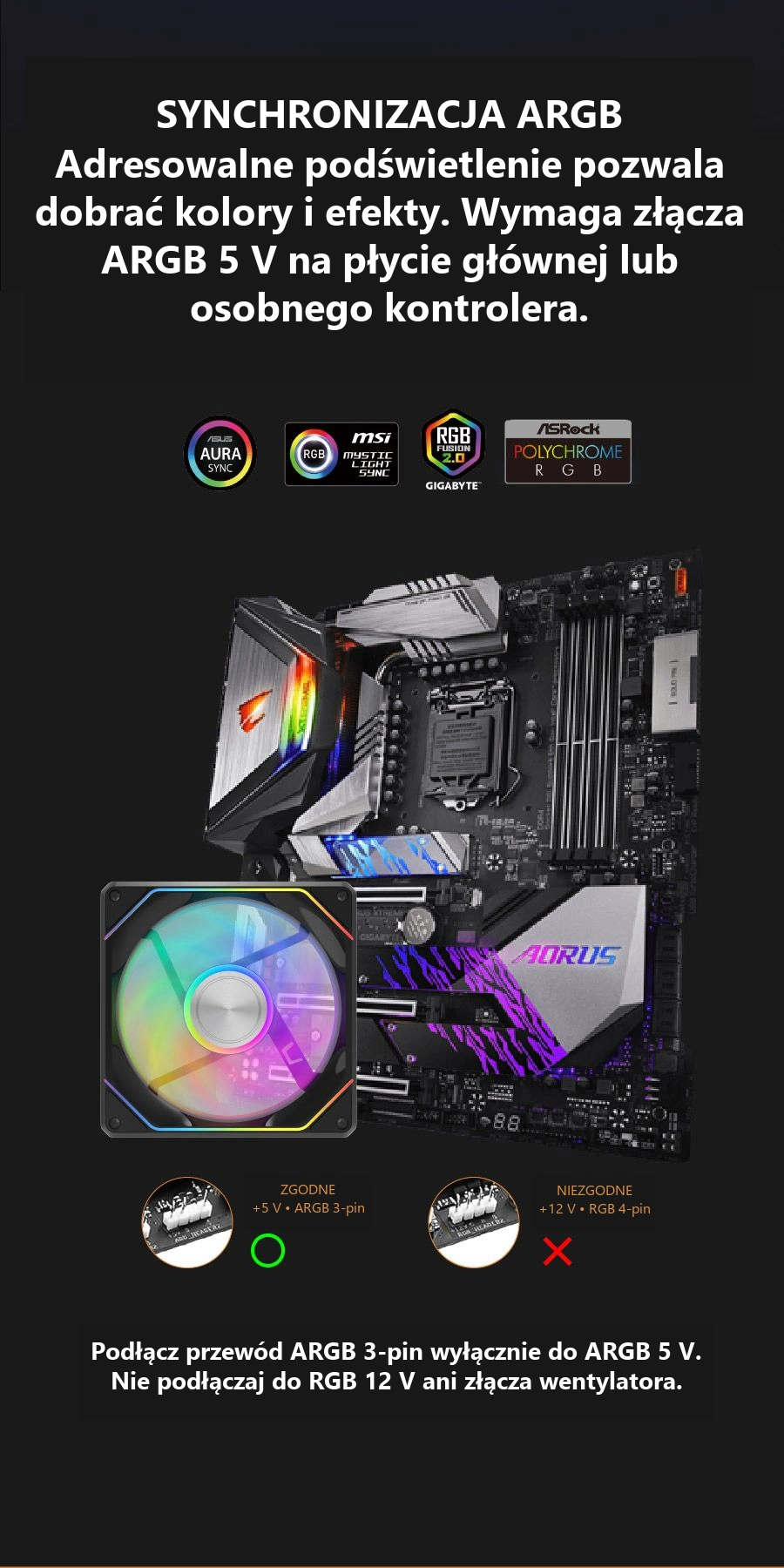 DarkFlash Gauss G24 3-in-1 Czarny – synchronizacja argb 5 v