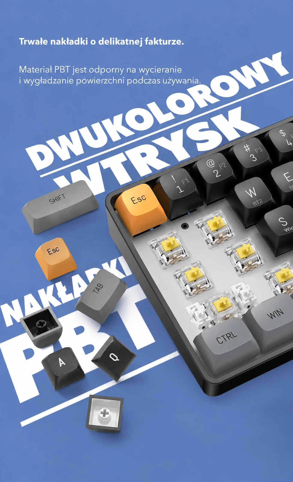 DarkFlash GD68 Niebiesko-biały (Starry Blue) – nakładki pbt