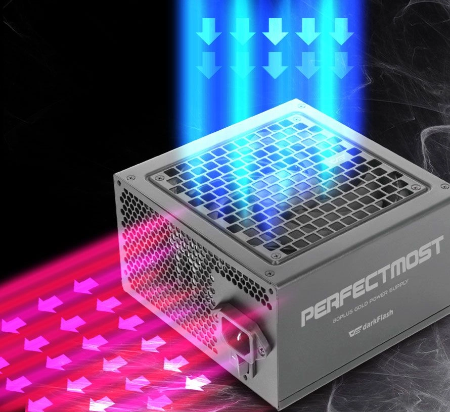 DarkFlash PMT850A3 Czarny – przepływ powietrza