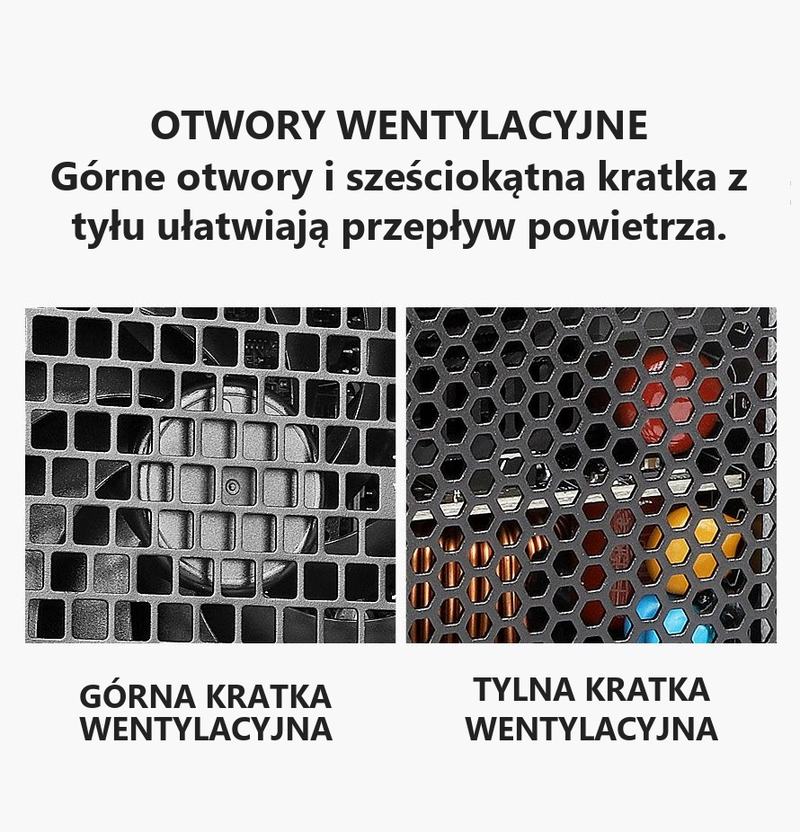 DarkFlash PMT850A3 Czarny – otwory wentylacyjne