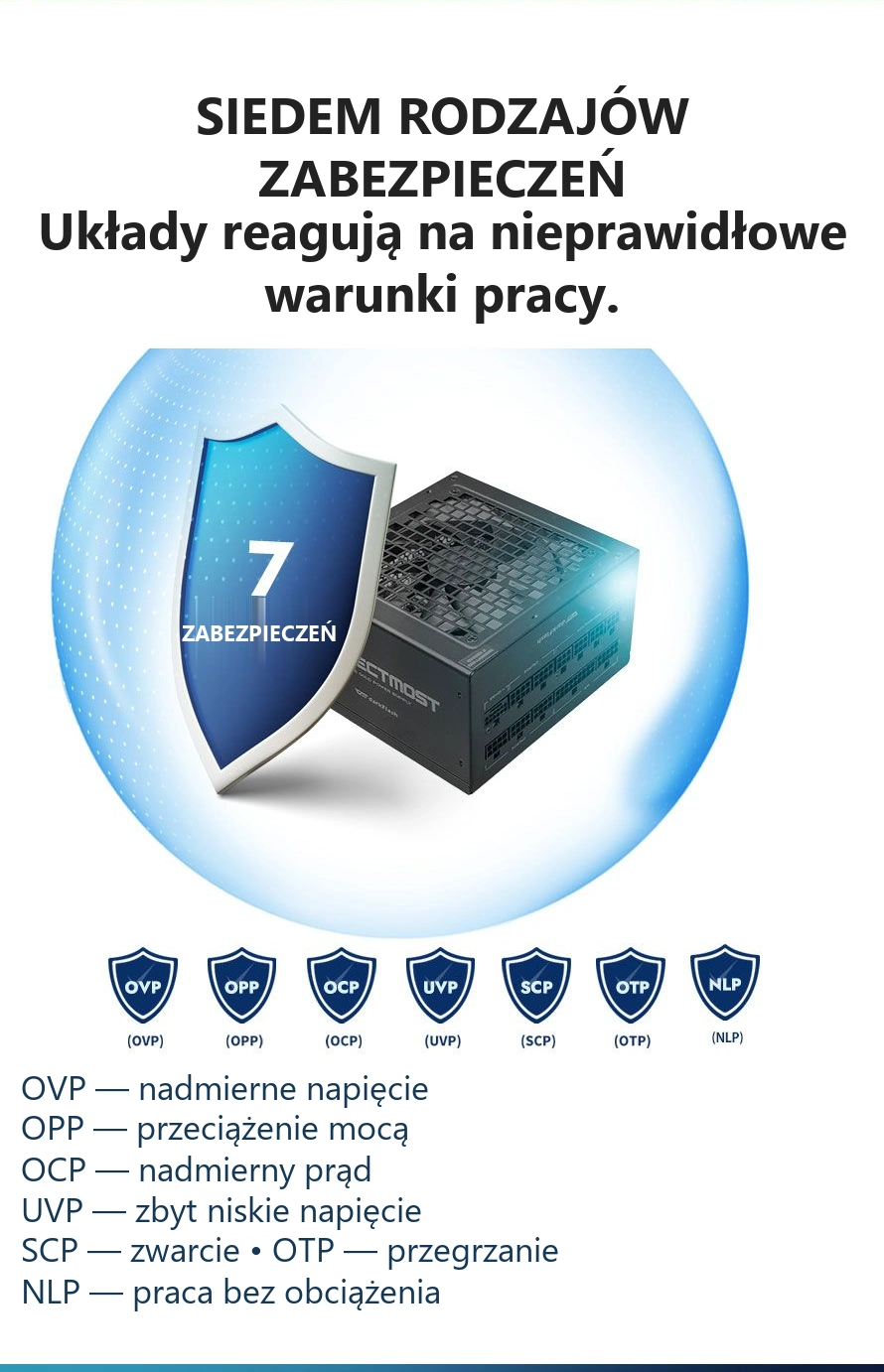 DarkFlash PMT850A3 Czarny – siedem zabezpieczeń