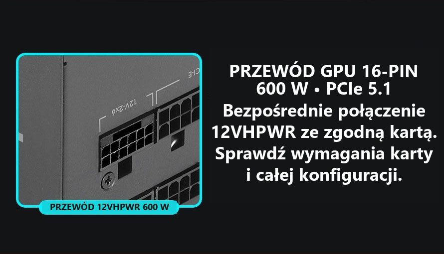 DarkFlash PMT850A3 Czarny – złącze gpu 600 w