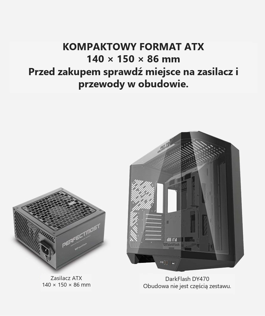 DarkFlash PMT850A3 Czarny – montaż w obudowie