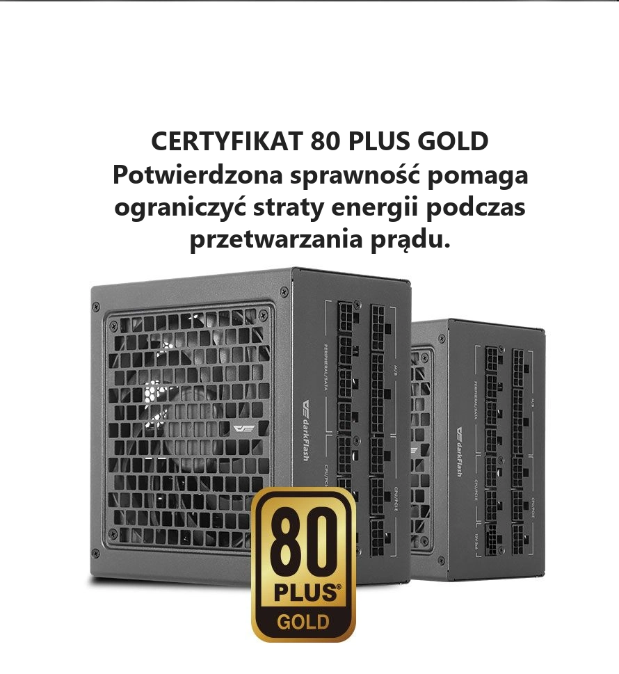 DarkFlash PMT850A3 Czarny – certyfikat 80 plus gold