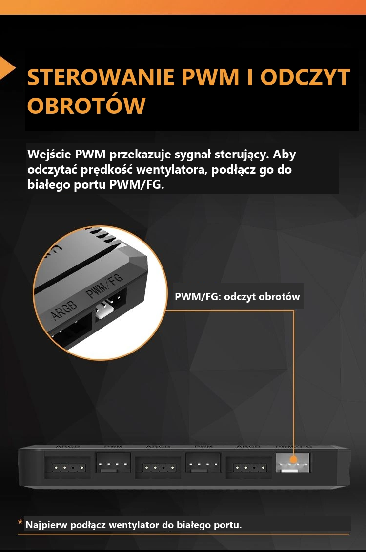 DarkFlash RC2 PWM Czarny – odczyt obrotów z białego portu