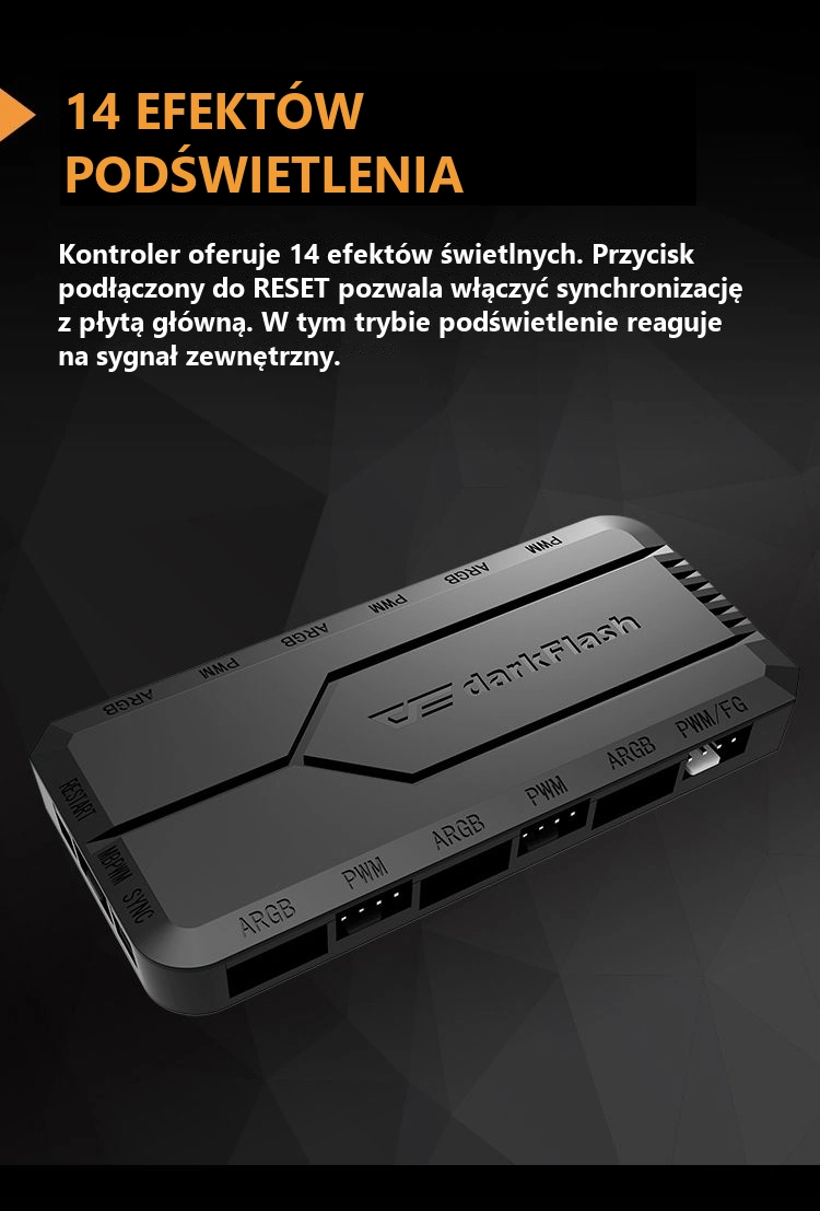 DarkFlash RC2 PWM Czarny – 14 efektów podświetlenia