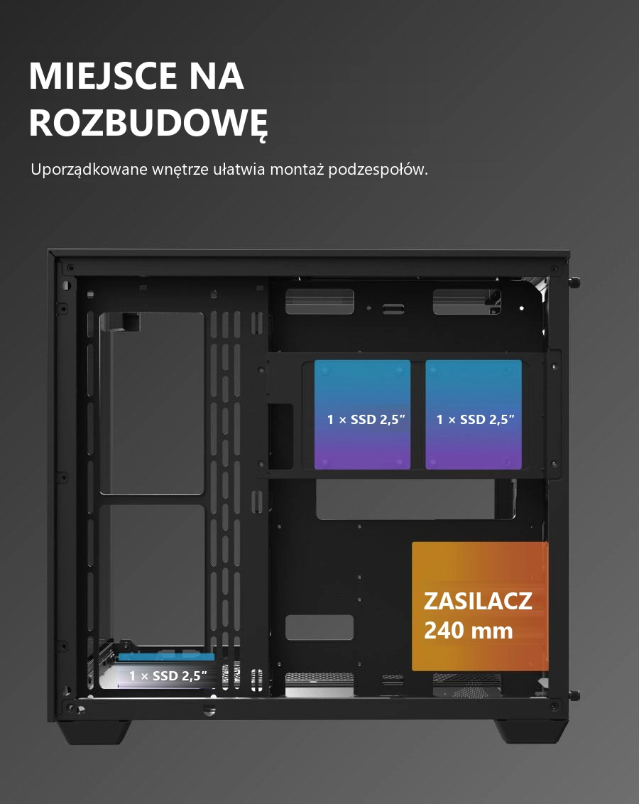 DarkFlash TH285 - SSD i zasilacz