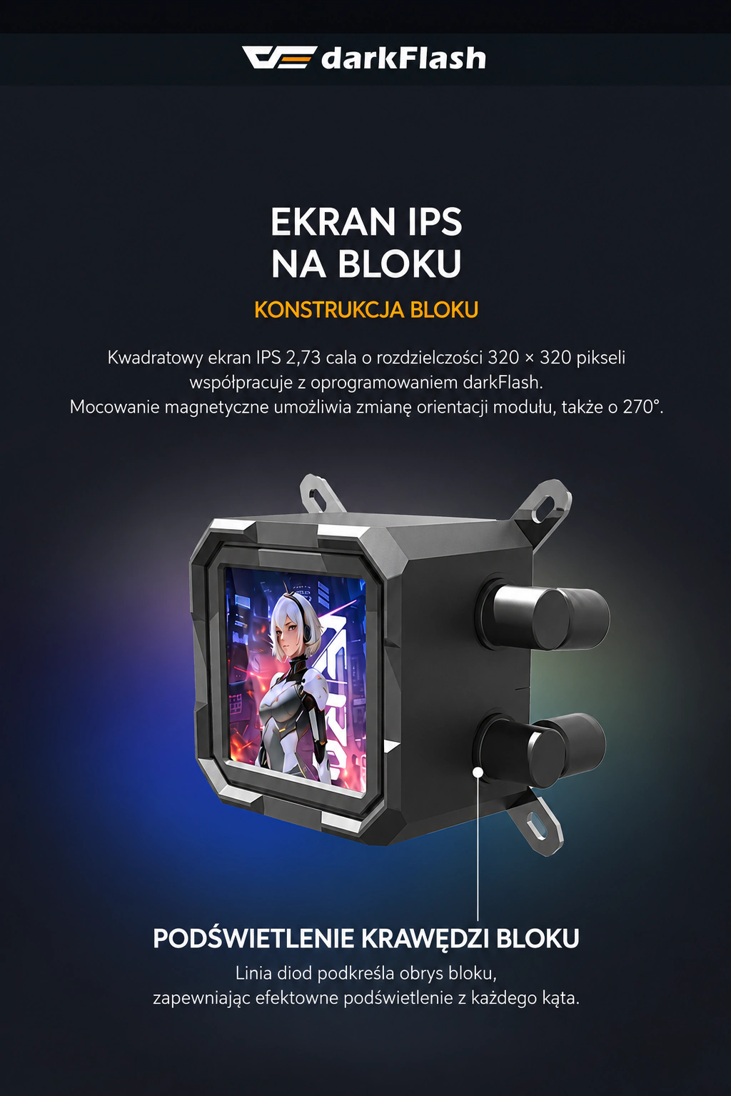 DarkFlash WAVE DV360S Czarny – ips 2,73 cala