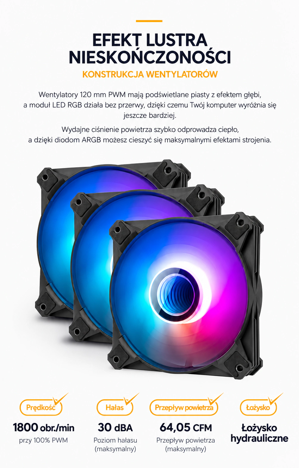 DarkFlash WAVE DV360S Czarny – trzy wentylatory z efektem głębi