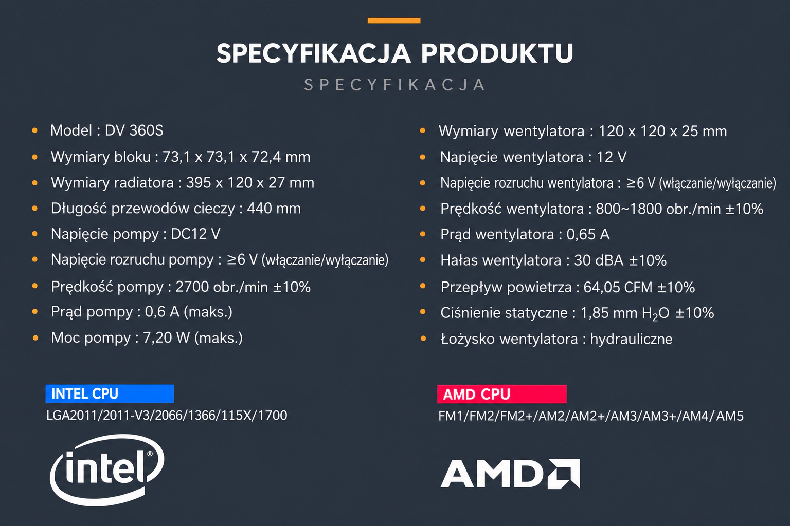 DarkFlash WAVE DV360S Czarny – dane techniczne producenta