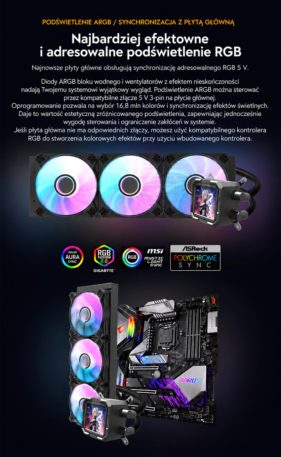 DarkFlash WAVE DV360S Czarny – podświetlenie argb 5 v