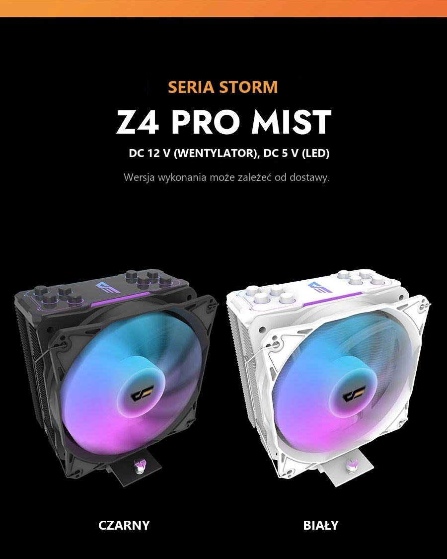 DarkFlash STORM Z4 PRO MIST Biały – kolory serii i zasilanie