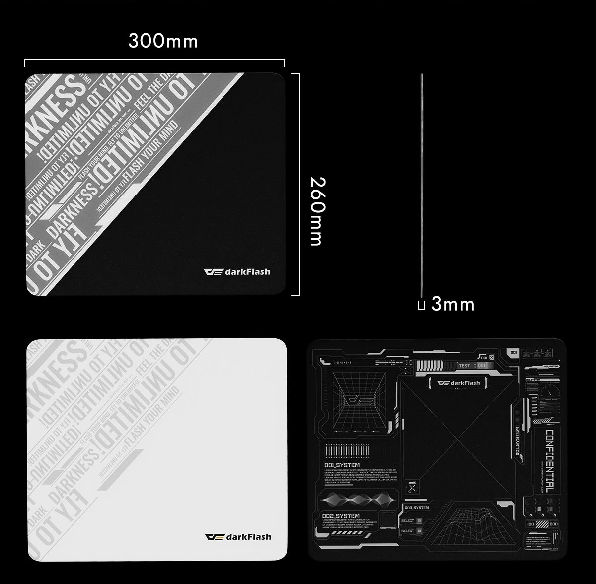 DarkFlash DMP300, wymiary i warianty