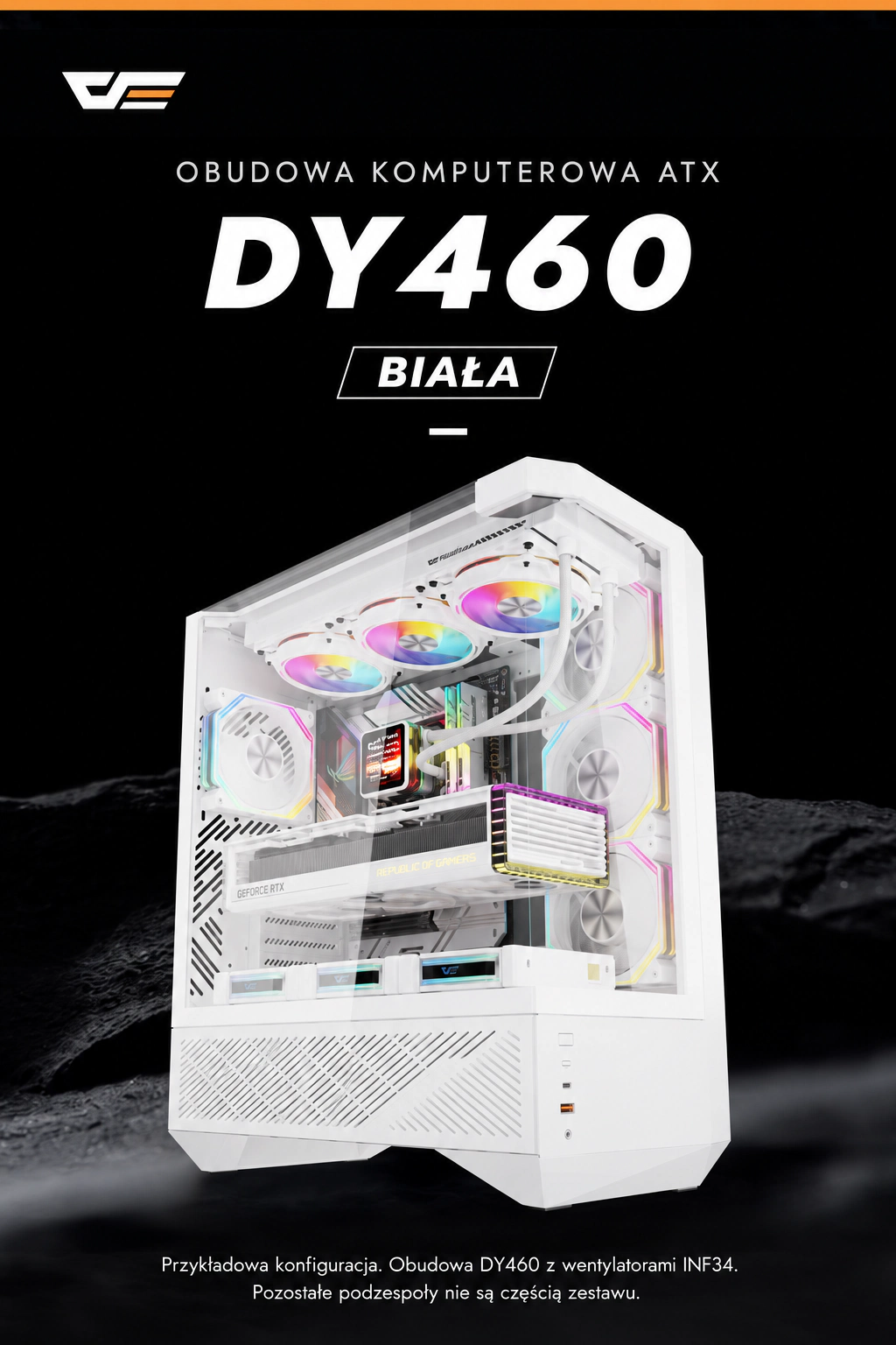 DarkFlash DY460 Biały — dy460 z czterema wentylatorami inf34