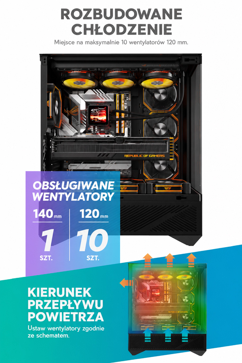 DarkFlash DY460 Czarny — chłodzenie i przepływ powietrza