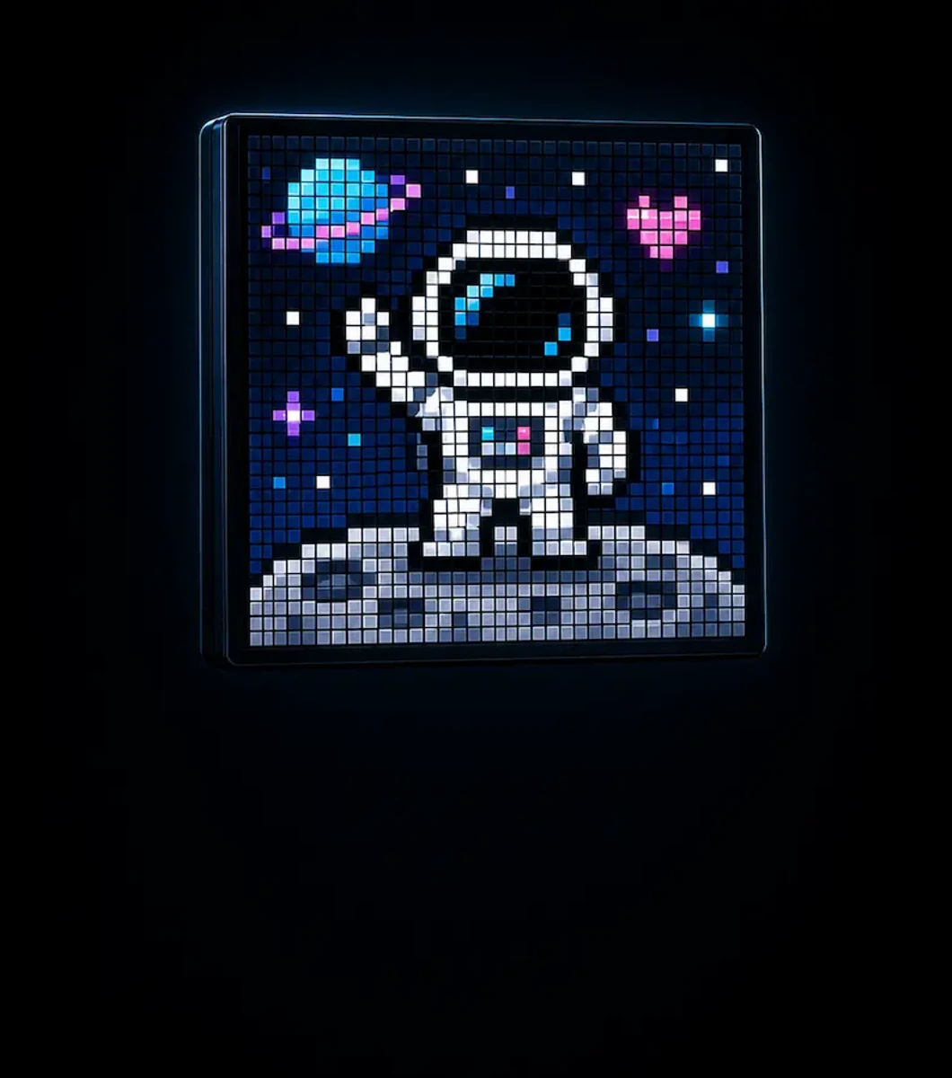 Ekran Pixel LED z animacją astronauty