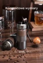 HiBREW G4B: Wymiary młynka: wysokość 190 mm i średnica 50 mm