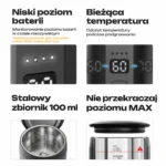 HiBREW H4C Max: Wyświetlacz, wskaźnik baterii i zbiornik na wodę