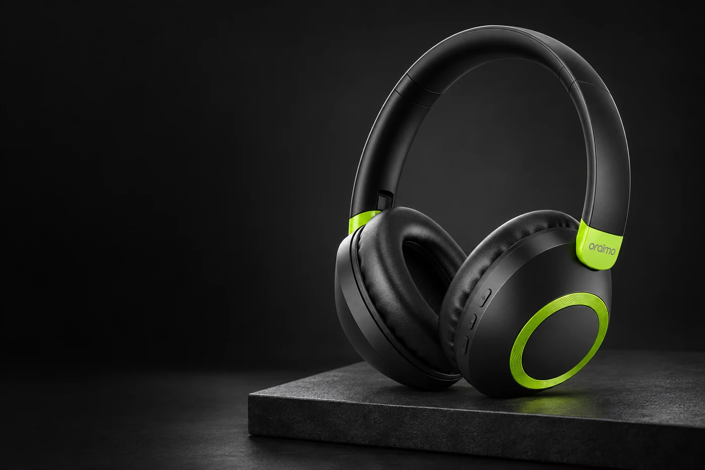 Oraimo BoomPop 2 - czarne słuchawki z zielonymi akcentami