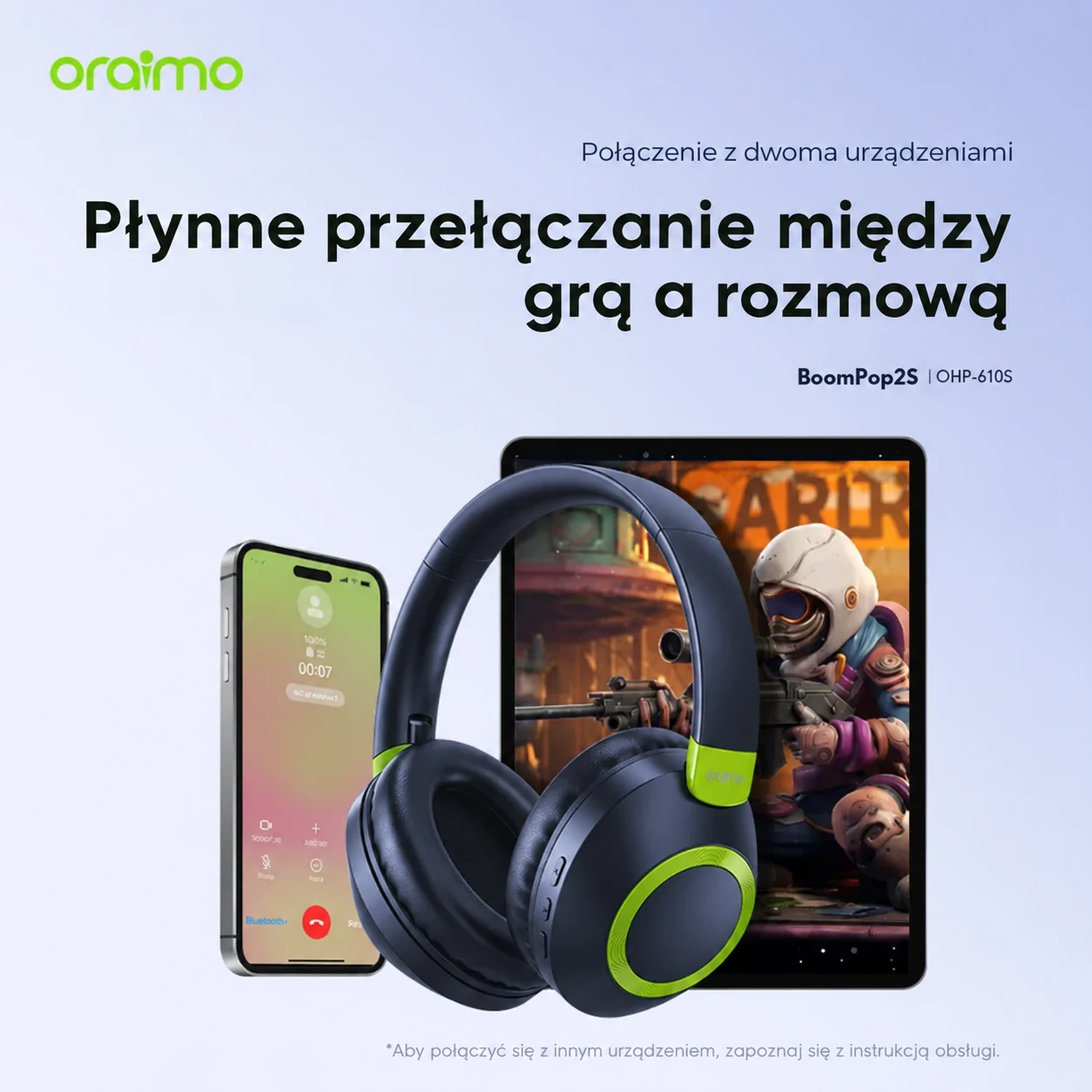 Oraimo BoomPop 2S - połączenie z dwoma urządzeniami