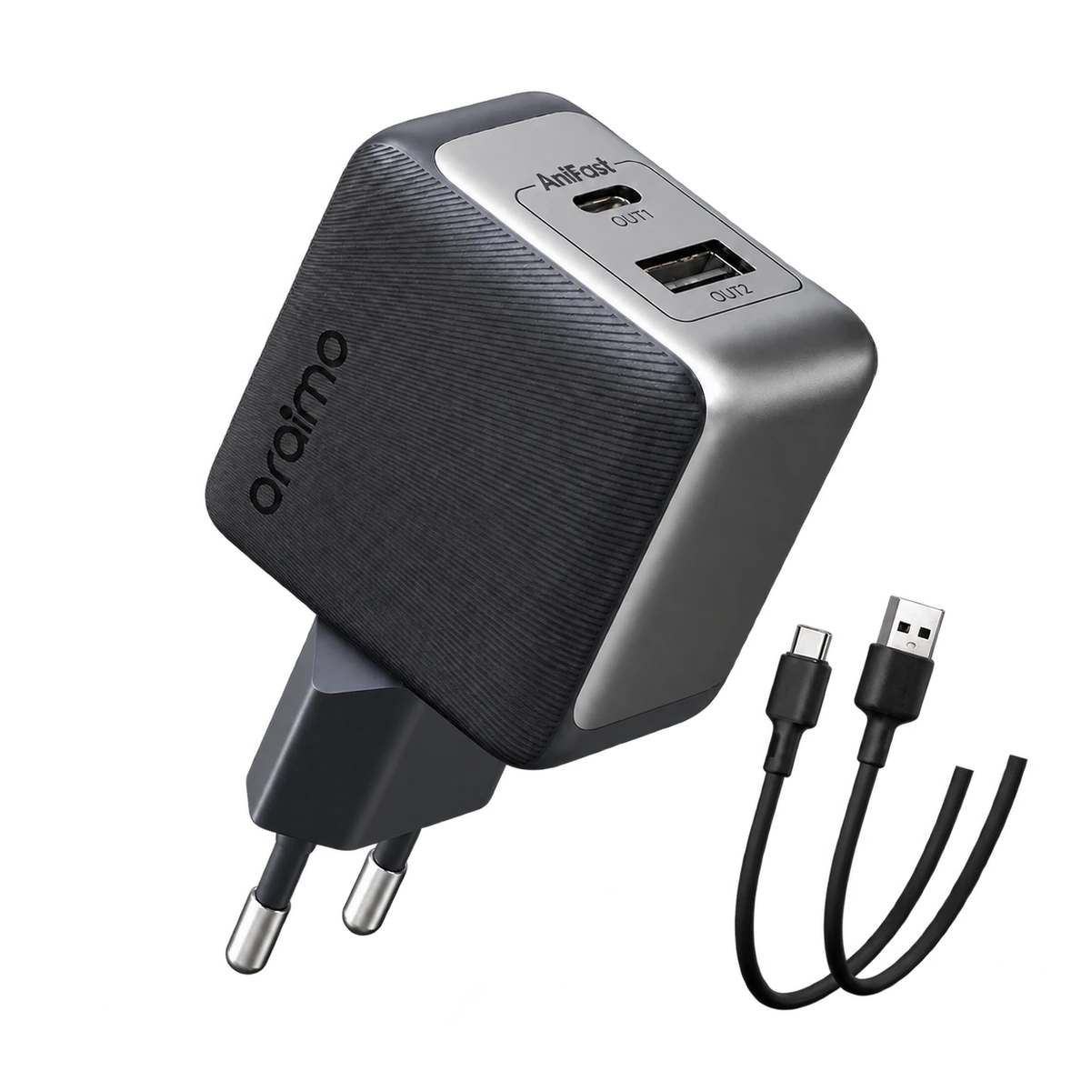 Oraimo Ładowarka sieciowa PowerCube GaN 33 Pro USB-A + USB-C podwójna Szybkie ładowanie