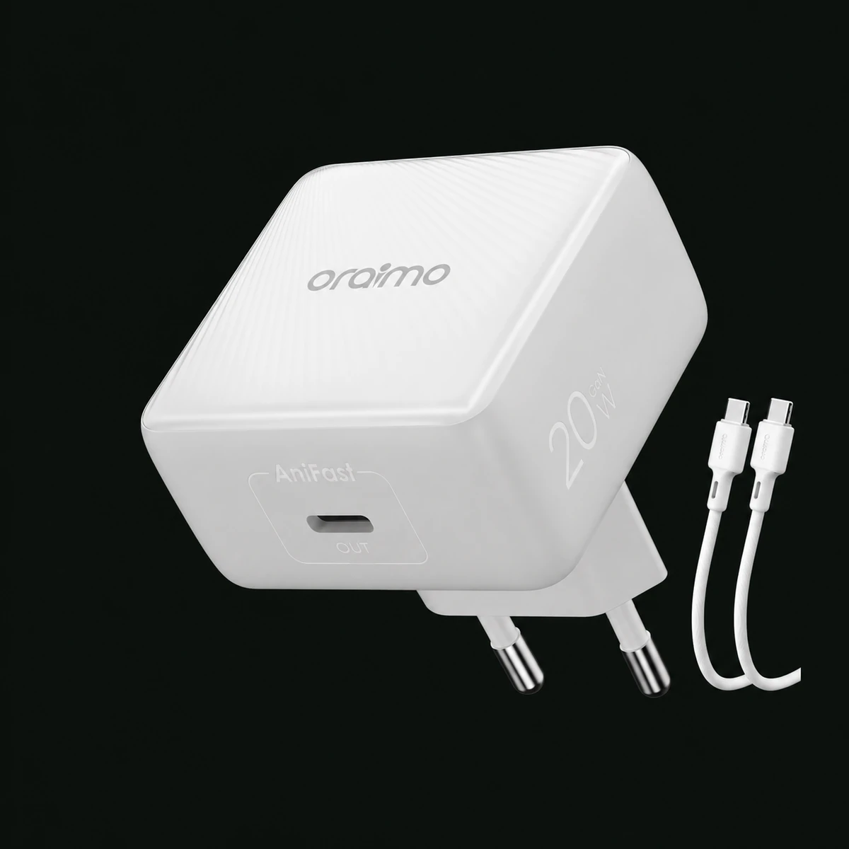 Oraimo ładowarka sieciowa 20 Chic Biała GaN 20W Kabel USB-C