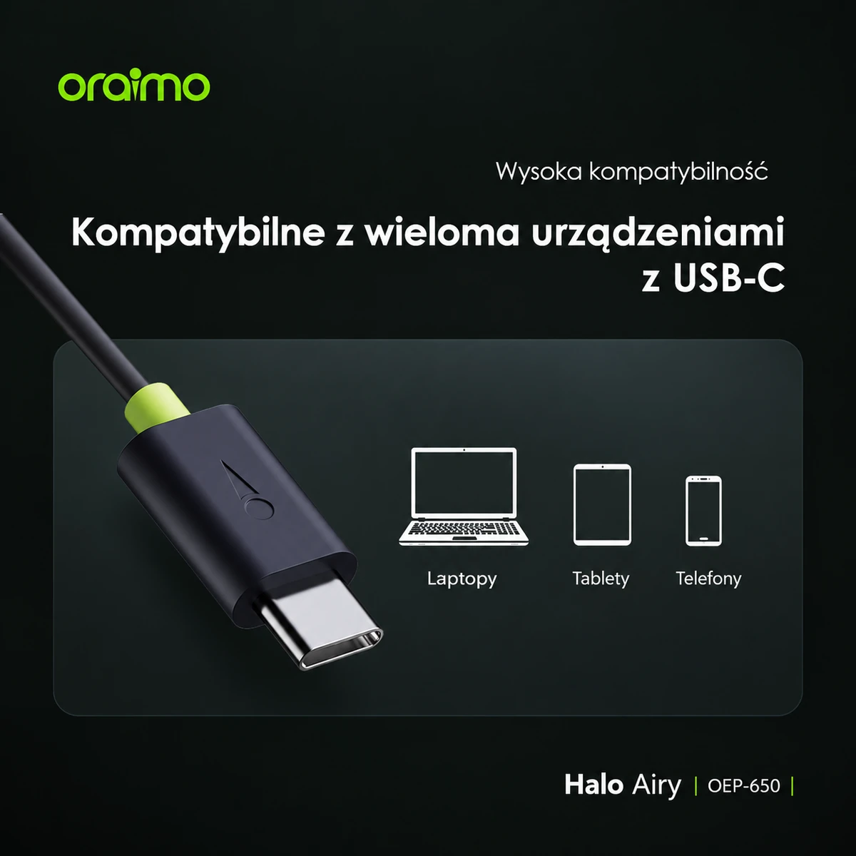 Halo Airy - zgodność z urządzeniami USB-C