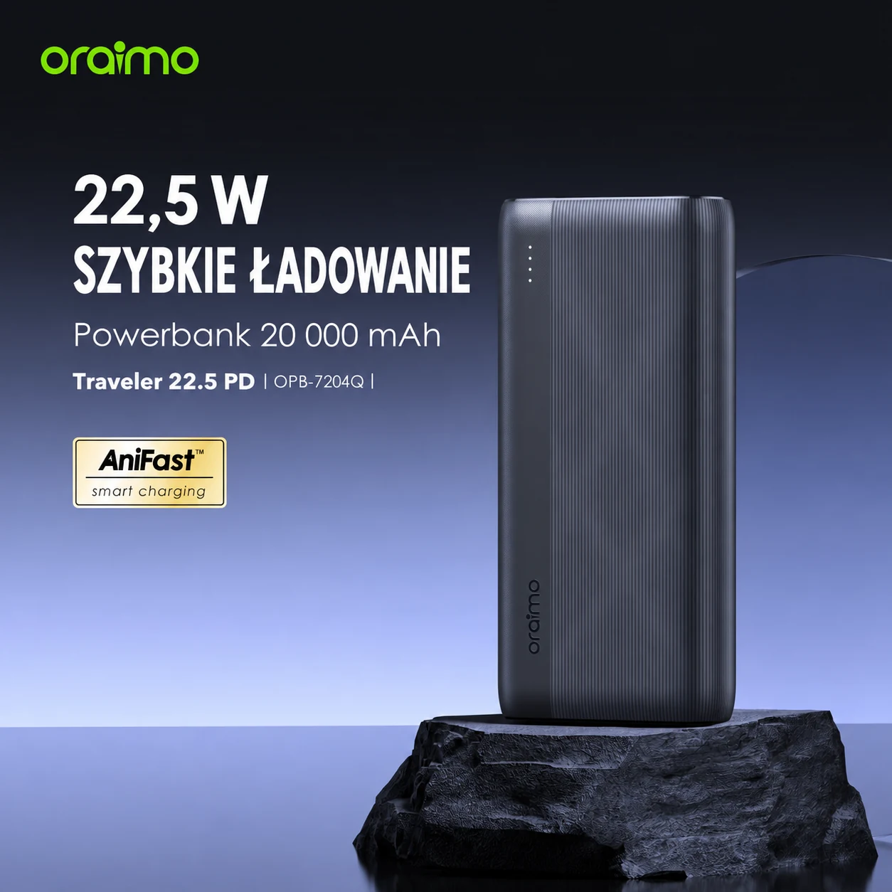 Oraimo Traveler 22.5 PD - moc 22,5 W i pojemność 20 000 mAh